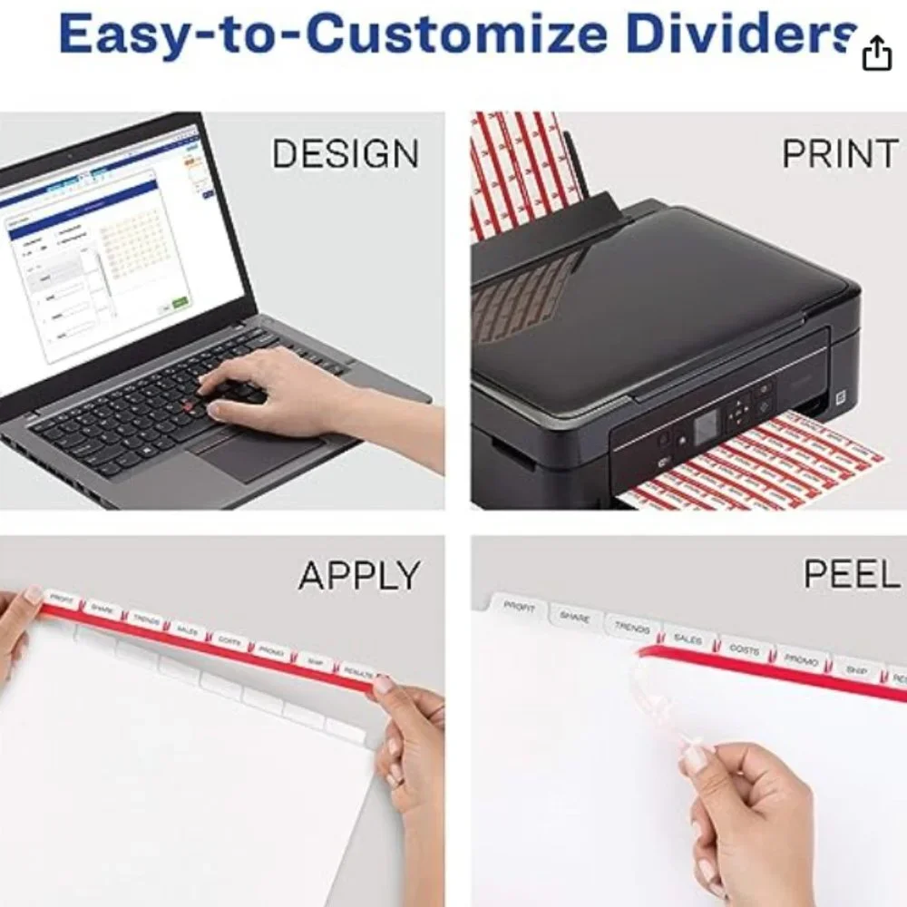 Avery Index Maker Print and Apply Label Dividers, 11432